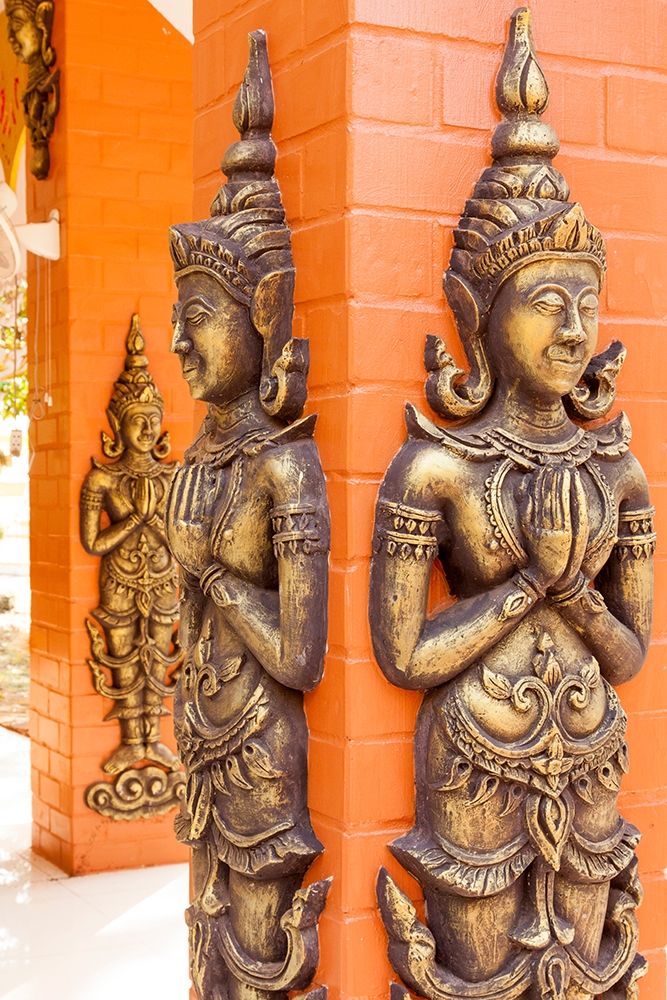 Thailand-Nong Khai Province Relief statues ornament walls Phra That Bang Phuan temple art print by Tom Haseltine for $57.95 CAD